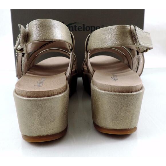 Women's Shoes Antelope 405 Double Vel Wedge Sandal Metallic Grey Size 10 / EU 41 - Picture 8 of 9